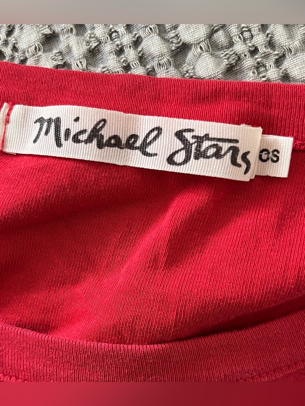 ❤️ Michael Stars Red Supima Cotton Tee | Made in USA | Stretch One Size Top - Picture 2 of 11